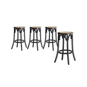 Oikiture Bar Stools Black X4