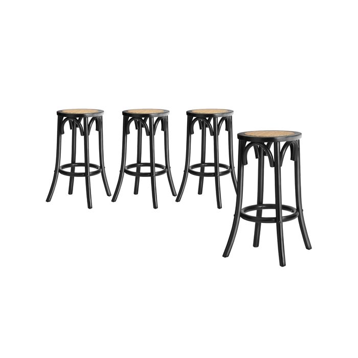Oikiture Bar Stools Black X4