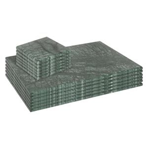 Argon Tableware 12pc Rectangle Marble Placemats & Square Coasters Set - 30cm x 20cm - Green