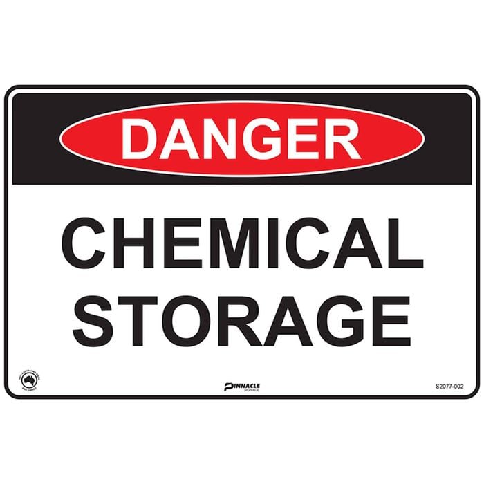 Pinnacle 600 x 400mm Poly Danger Chemical Storage Sign 