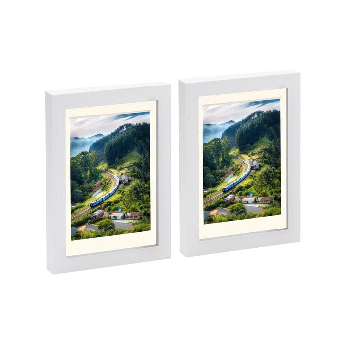 Nicola Spring Photo Frames with 4" x 6" Mount - 5" x 7" - White - Pack of 2