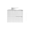 Attica Nobu 750mm Satin White Vanity With Carrara Stone Top 