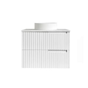Attica Nobu 750mm Satin White Vanity With Carrara Stone Top 