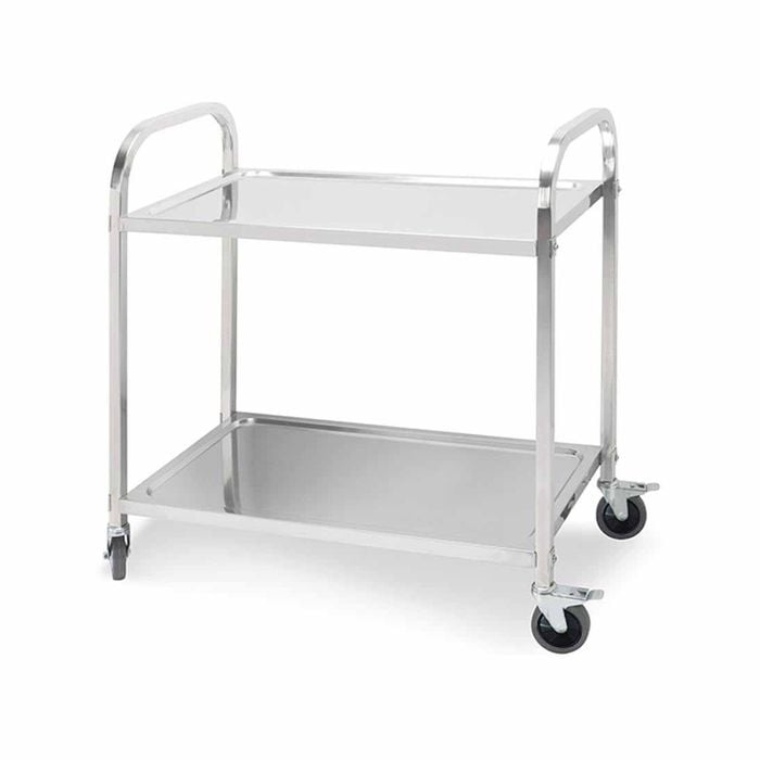 SOGA 2 Tier 95x50x95cm Stainless Steel Kitchen Trolley