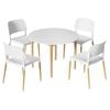 1 Artiss Dining Table and 4 Chairs Set White Wood