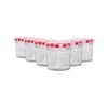 Argon Tableware 90ml Glass Jam Jars With Airtight Red Gingham Lids - Set Of 6 Empty Screw Top Kitchen Storage Preserving Jar