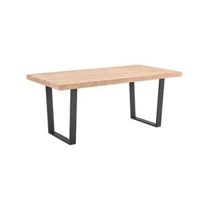 Petunia  Dining Table 180cm Elm Timber Wood Black Metal Leg - Natural