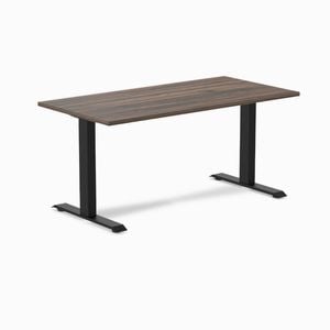 Desky Fixed Height Jarrah Legno Melamine Desk 150x75cm Matte Black Leg