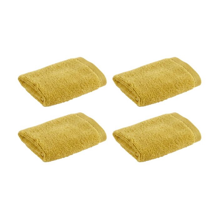 4PK Christy Cirrus Face Washer Combed Cotton 450GSM Fast Drying Sunflower