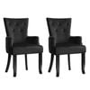2x Artiss Dining Chairs Velvet French Provincial Armchair Black