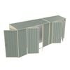 Build-a-Shed 0.8 x 5.2 x 2.0m Green Skillion Double Plus Double Hinged Side Doors Shed