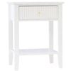 Zara Fluted 1 Drawer Side Table White