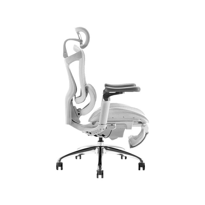 SIHOO Doro-C300 Ergonomic Office Chair with Premium Mesh Seat Headrest Armrest Lumbar Support and Footrest  (Light Grey)