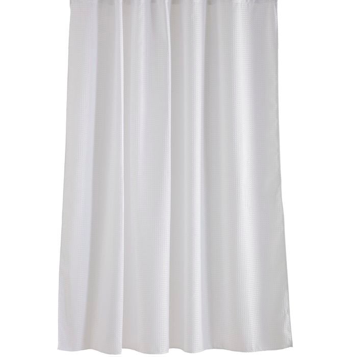 Barelli 180 x 180cm White Textured Polyester Shower Curtain