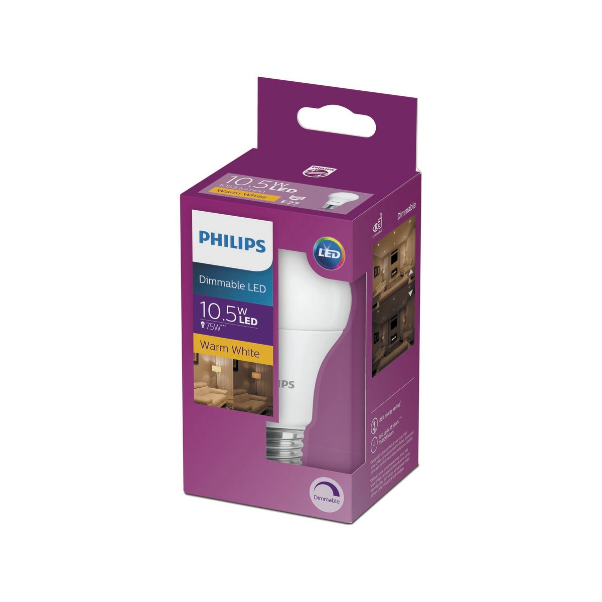 Philips A60 E27 LED 1055Lm Warm White 10.5W Dimmable Globe Bunnings Australia