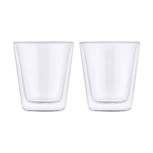 2pc Maxwell & Williams Blend Double Wall Conical 200ml Glass Cup Set - Clear