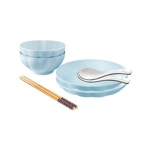 SOGA Light Blue Japanese Style Ceramic Dinnerware Set of 4