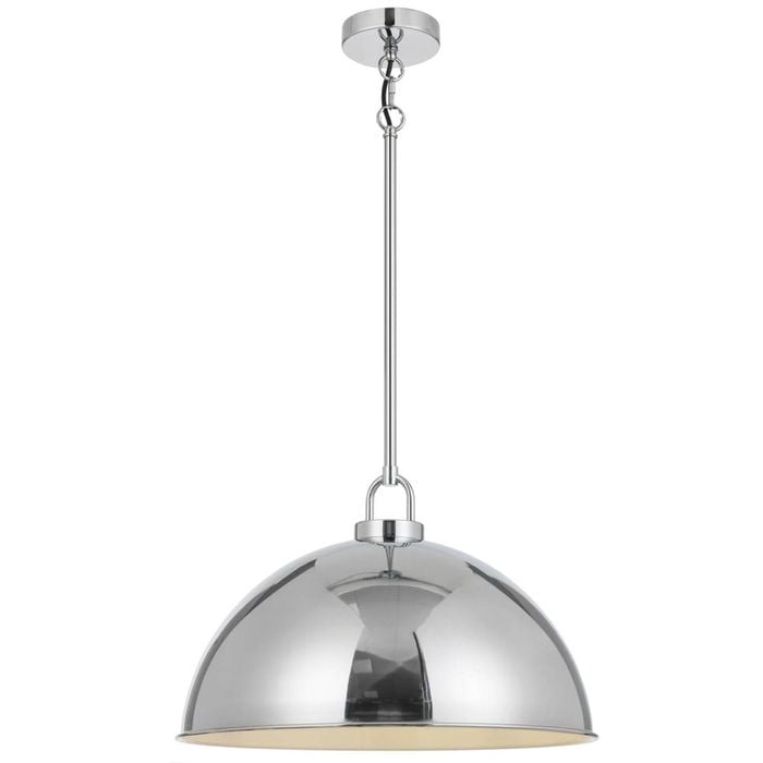Telbix Emerson Vintage Pendant Hanging Lamp Light Metal Chrome Chrome