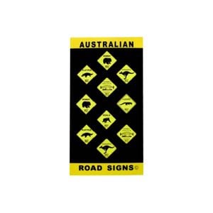 Aussie Road Signs Cotton Beach Towel 75 x 150 cm
