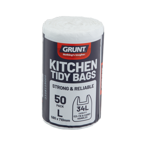 Grunt 34L White Large Kitchen Tidy Bags - Pack of 50