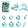 Catzon 30 Pcs Christmas Ornaments Matte Shiny Assorted Shape Shatterproof Balls for Xmas-Blue