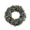 Jingle Jollys 60cm Christmas Wreath LED Lights Snowy Berries Garland Party Decor