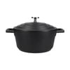 Mastercraft 2.5l Cast Aluminium Casserole Dish Kitchen Cooking Pot Black 20cm