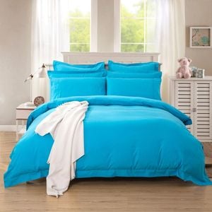 Fabric Fantastic 1000tc Tailored King Size Light Blue Quilt/doona/duvet Cover Set