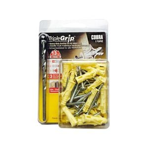 Cobra 3.5mm Anchor Triple-Grip Yll Screws / Bit - 20 Pack