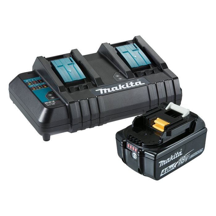 Makita 18V Dual Port Charger & 1x 4.0Ah Battery B-90940