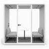 Focuspod Team Acoustic Office Pod — 2 Person Soundproof Rectangular Meeting Booth (white)