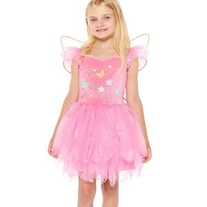 Pretty Pink Butterfly Fairy Girls Tutu Costume Dress - 4-6