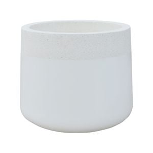 Northcote Pottery 42 x 36cm White Terrazzo Precinct Lite Maxim Drum Planter