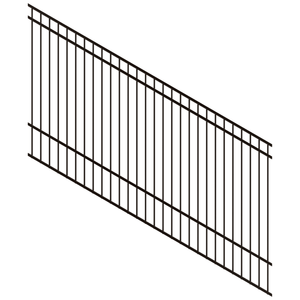 ProtectorAl 1201-2400W x 1200H Satin Black DTR All Up Pool Fence Panel Raked 16-30º