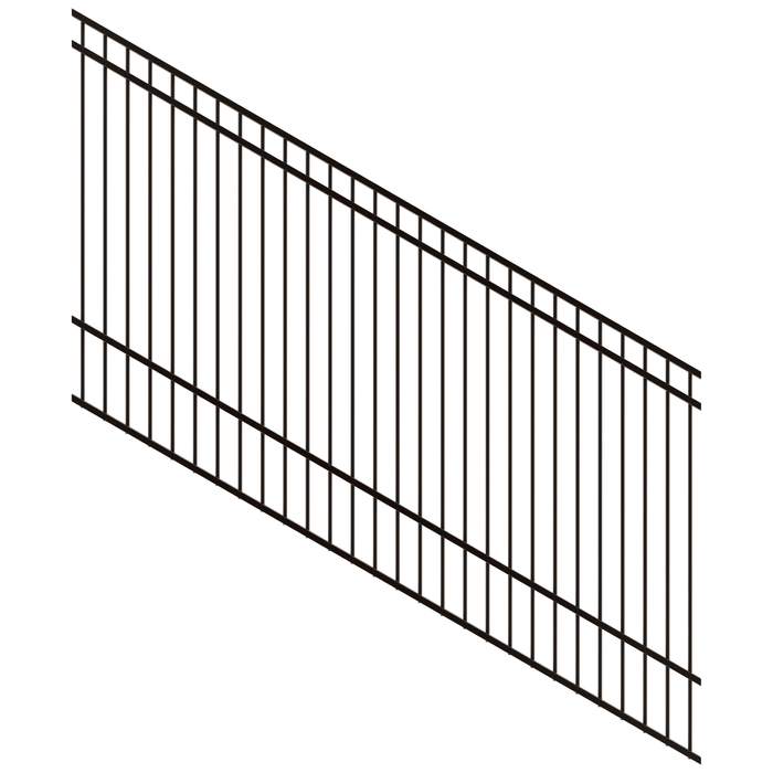 ProtectorAl 1201-2400W x 1200H Satin Black DTR All Up Pool Fence Panel Raked 16-30º