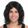 S WAVY WIG Curly Long Hair Disco Punk Rock Party Costume 60s 70s Black