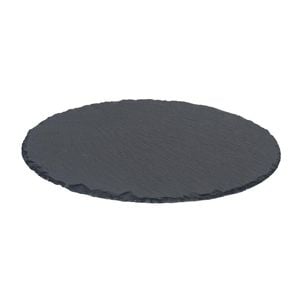 Argon Tableware 33cm Round Serving Platter - Natural Slate Raw Cut Serving Platter Savoury Placemat Cheese Board