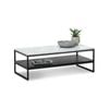 Ebonie White Marble & Black Rectangular Shelf Coffee Table