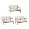 Oikiture 3X Armchair Lounge Chair Accent Armchairs Couches Sofa Wood Light Beige