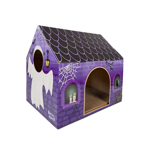 Baxter Bone Halloween Cardboard Cat House With Scratcher Insert