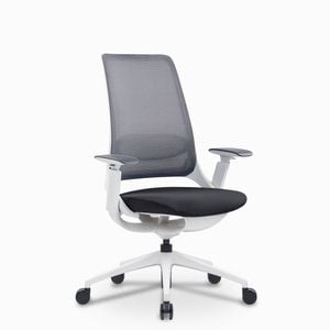 Desky Pulse Supportive Desk Chair - White / No Headrest