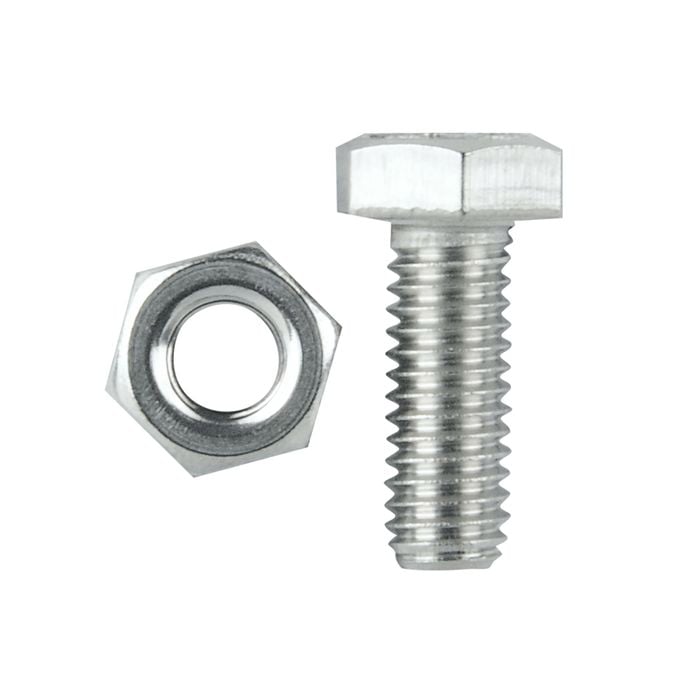 Pinnacle M6 x 16mm Stainless Steel Hex Bolt And Nut - 10 Pack