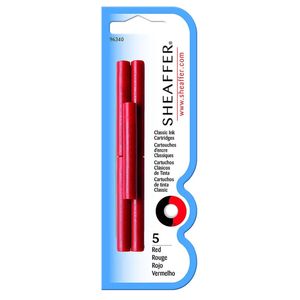 Skrip Fountain Pen Ink Cartridges (5 Per Card) (Red)