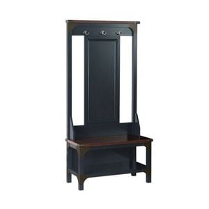 Maestro Furniture Innes Wooden Hall Tree Coat Shoe Rack Antique Black