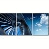 3pcs Airplane Turbine & Sky Aviation Print 100% Australian Made 3 x 40x60cm (Metal Print)