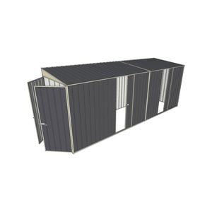 Build-a-Shed 1.5 x 5.2 x 2m Dual Single Sliding Side Door Skillion Shed - Grey