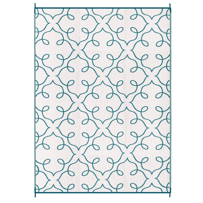 Fab Habitat 270x360cm Sea Green Syracuse Floral Pattern Foldable Waterproof Large Camping Mat
