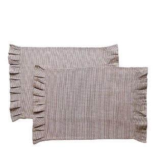 4pc Belle Check Cotton Placemat Set 48x33cm Rectangle - Earth Brown