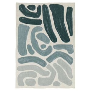 Loopsie-290cm X 200cm-faroe Blue Grey Abstract Washable Rug