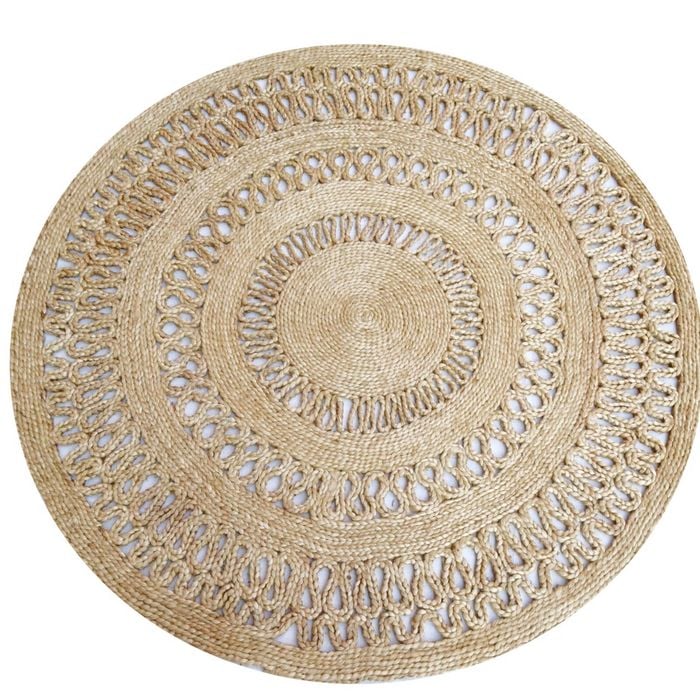 Tribal Round Jute Rug - 1069 - Natural - 120x120cm